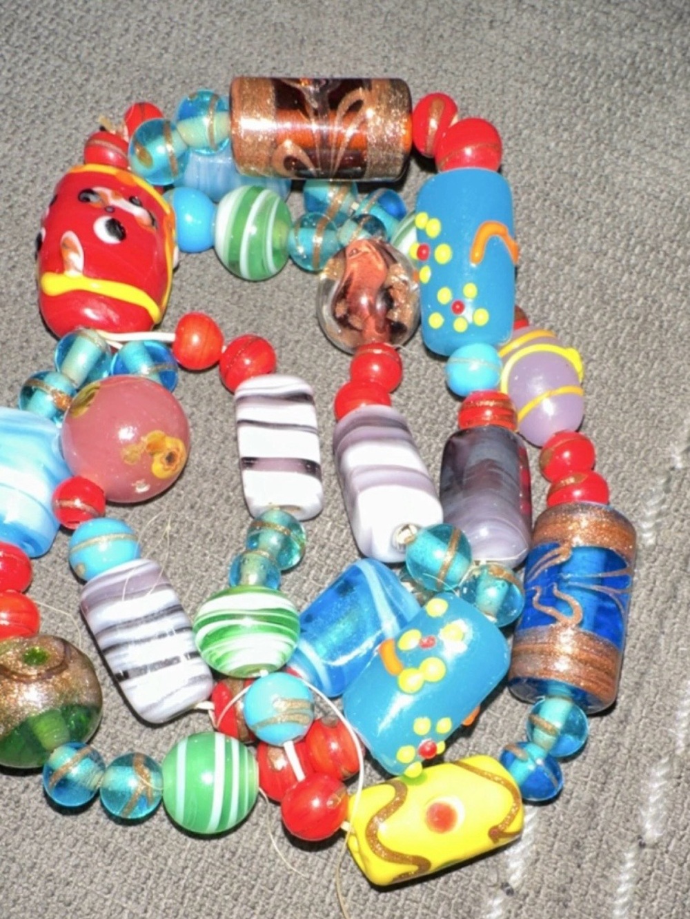 Colorful Handcrafted Glass Bead Bracelet - Multicolor